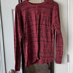 Aztec Print Long Sleeve Carbon Brand Shirt